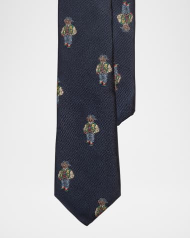 Ralph Lauren Childrenswear Boy's Polo Bear Printed Necktie, Size 4-7