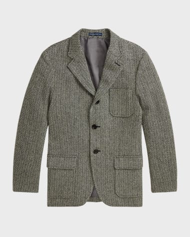 Ralph Lauren Childrenswear Boy's Herringbone Tailored Sport Coat, Size 2-7