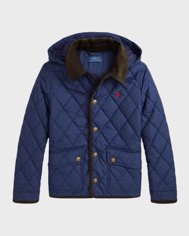 Ralph Lauren Childrenswear Boy's Matte Quilted Collared Jacket, Size 2-7
