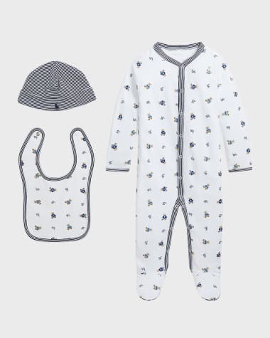 Ralph Lauren Childrenswear Boy's 3-Piece Gift Set, Size Newborn-9M