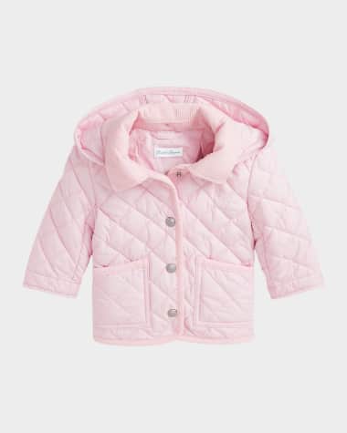 Ralph Lauren Childrenswear Girl's Audrey Quilted Collared Jacket, Size 9M-24M
