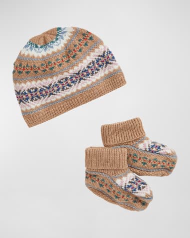 Ralph Lauren Kid's Hat and Booties Set, Size Newborn-9M
