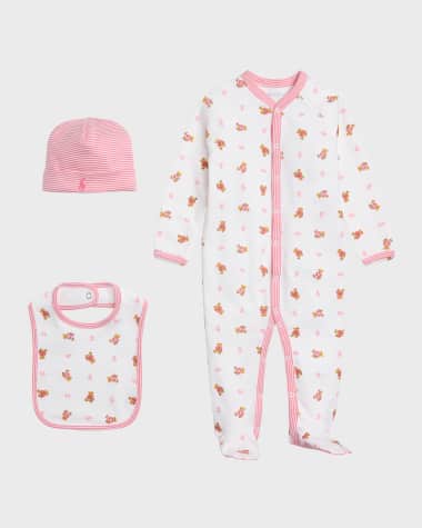 Ralph Lauren Childrenswear Girl's 3-Piece Gift Set, Size Newborn-9M