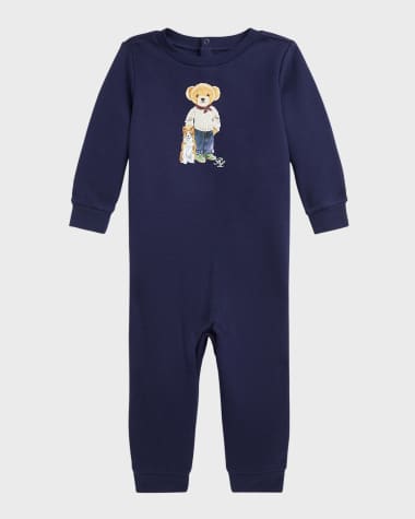 Ralph Lauren Boy's Coverall W/ Classic Mascot, Size 3M-9M