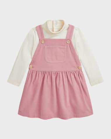 Ralph Lauren Girl's Wale Corduroy Dress & Bodysuit Set, Size 3M-24M
