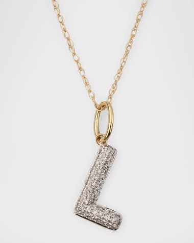 STONE AND STRAND Bold Diamond Pave Initial Necklace