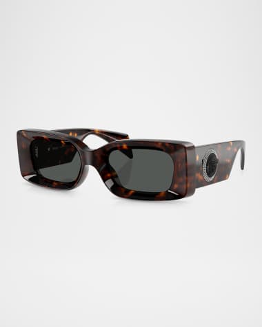 Versace Medusa Rectangle Plastic Sunglasses