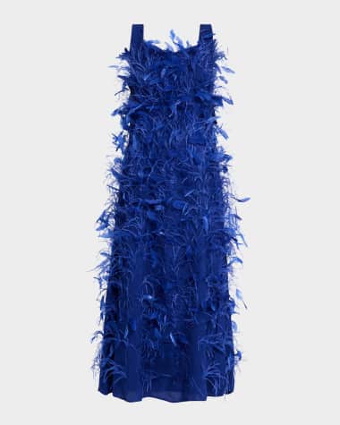 Rachel Gilbert Sutton Feather Sleeveless Midi Dress