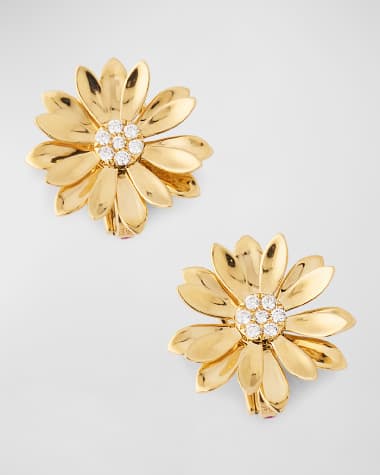 Roberto Coin 18K Diamond Center Margherita Earrings
