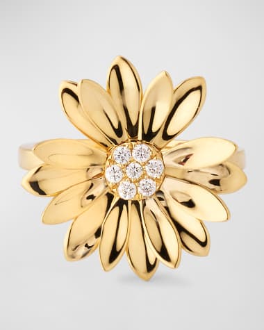 Roberto Coin 18K Diamond Center Margherita Ring, Size 6.5