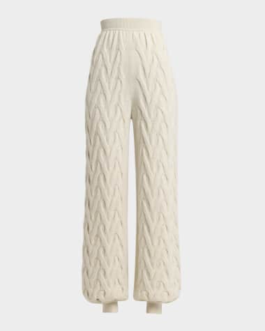 Loro Piana Cocooning Cozy Braids Knit Baby-Cashmere Jogger Trousers