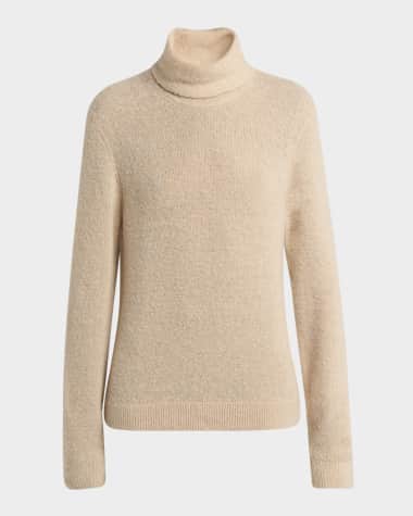 Loro Piana Cocooning Silky-Boucle Turtleneck Sweater
