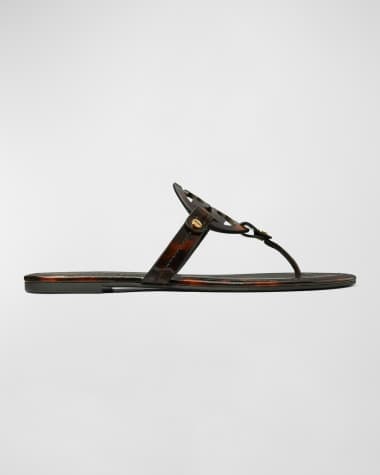 Tory Burch Miller Tortoise-Print Leather Sandals