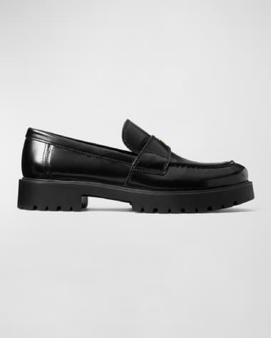 Tory Burch Leather Medallion Lug-Sole Loafers