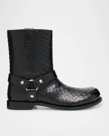 Loewe Campo Python Harness Biker Booties