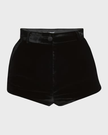 Dolce&Gabbana High-Rise Velvet Hot Shorts