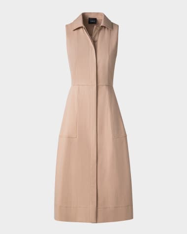 Akris Sleeveless Cotton Midi Shirtdress