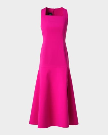Akris Sleeveless Drop-Waist Midi Dress