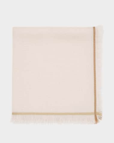 Loro Piana Cashmere Striped Trim Scarf