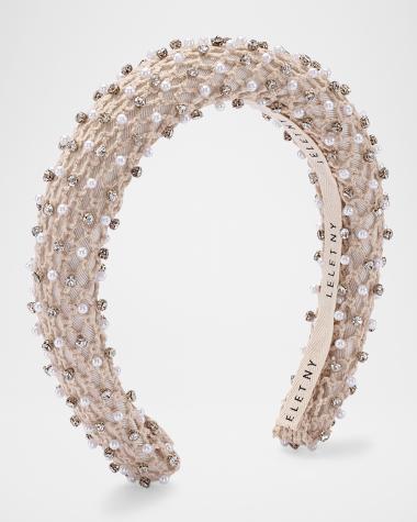 Bandeau Lelet NY Swan Vee En Métal Or Avec Cristaux - Accessoire Cheveux élégant, Neuf Sans étiquette