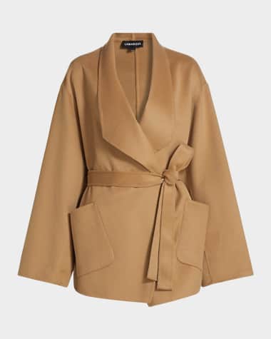 LaMarque Mekia Belted Double-Face Wool Oversized Wrap Coat