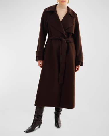 LaMarque Margaret Double-Face Wool Wrap Trench Coat