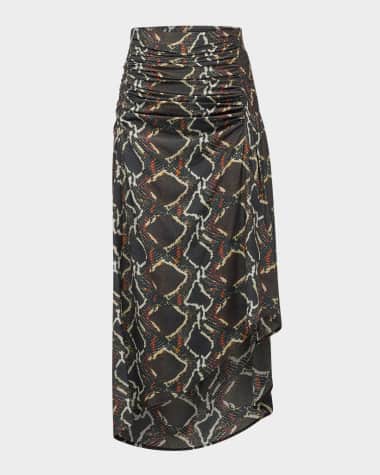 Iro Alessandra Ruched Midi Skirt