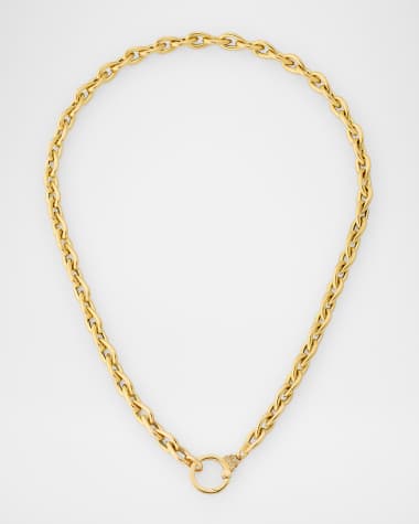 Sorellina 18K Yellow Gold Smooth Teardrop Chain Necklace with Diamonds, 18"