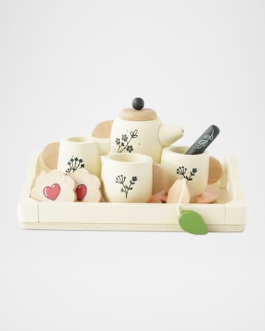 Le Toy Van 12-Piece Wooden Tea Set & Tray
