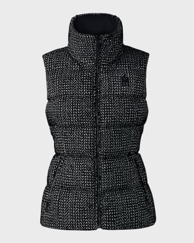 Mackage Chaya Flocked Chevron Houndstooth Light Down Vest