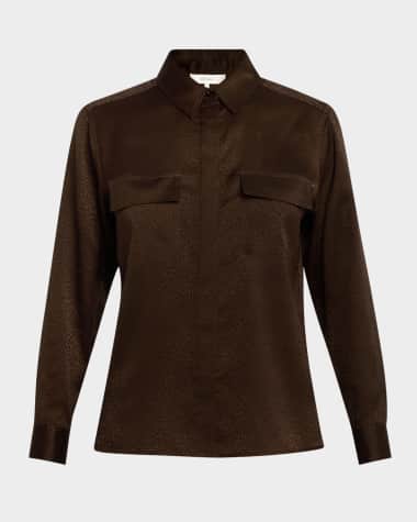 FRAME Double Pocket Satin Shirt