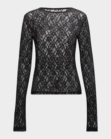 FRAME Crewneck Mesh Lace Tee