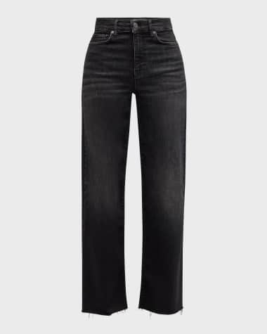 FRAME Le Slim Palazzo Raw Fray Jeans