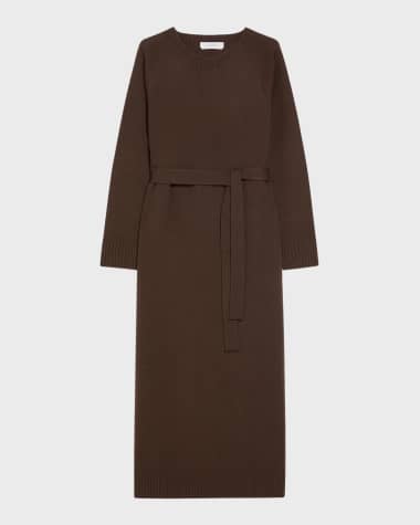 Max Mara Leisure Scrivia Raglan-Sleeve Virgin Wool Midi Dress
