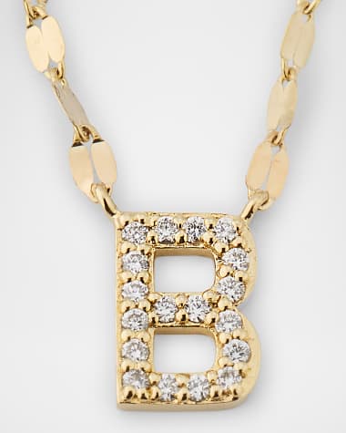 LANA Flawless Mini Intial Pendant Necklace with Jump Ring, 16-18"L