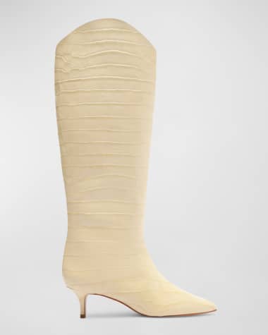 Schutz Maryana Croco Kitten Tall Boots