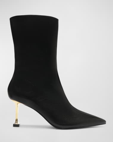 Schutz Firenze Leather Stiletto Booties