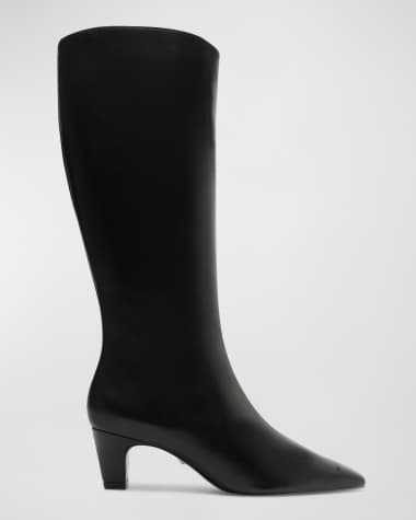 Schutz Dellia Leather Kitten Knee Boots