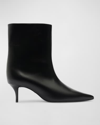 Schutz Frances Leather Kitten Ankle Booties