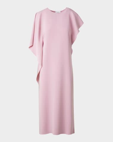 Akris punto Lasercut Shoulder-Drape Midi Dress