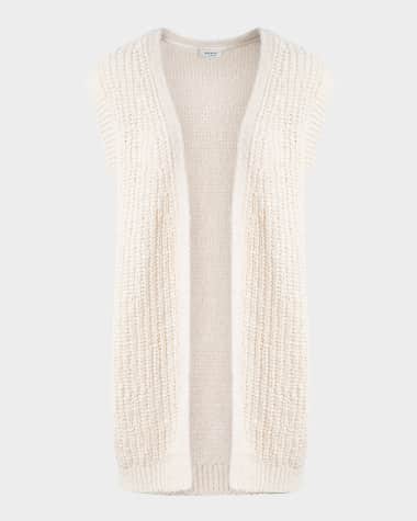 Akris punto Summer Tweed Knit Open Long Vest