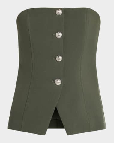Veronica Beard Forman Strapless Fitted Top