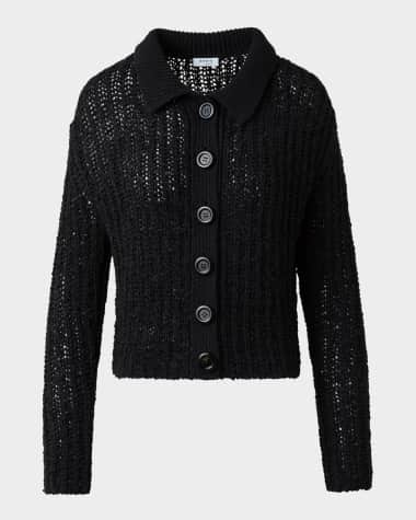 Akris punto Summer Tweed Knit Boxy Cardigan