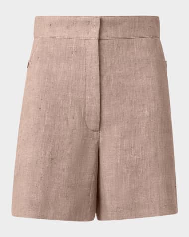 Akris punto Filia Washed Raw Linen Shorts