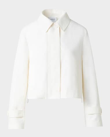 Akris punto Boxy Water Resistant Cotton-Blend Jacket