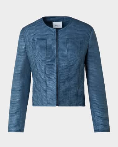 Akris punto Indian Silk Ottoman Knit Crop Jacket