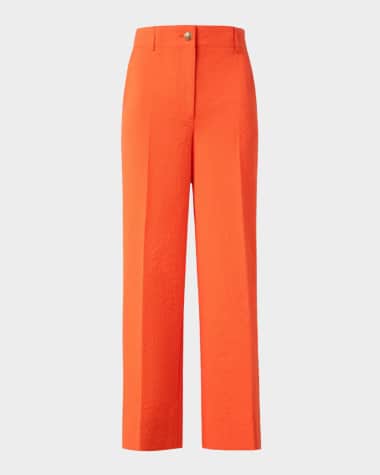 Akris punto Chiara Cotton Seersucker Wide-Leg Pants
