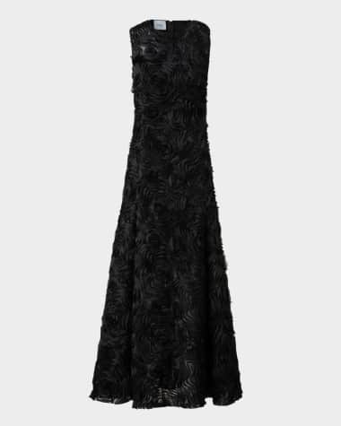 Akris punto Mixed-Media 3D Carnation Tulle Dress