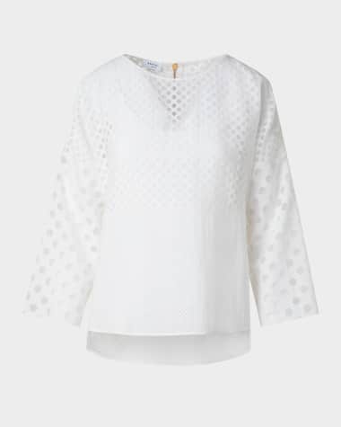 Akris punto Multi Polka Dot Organzino Boxy Blouse