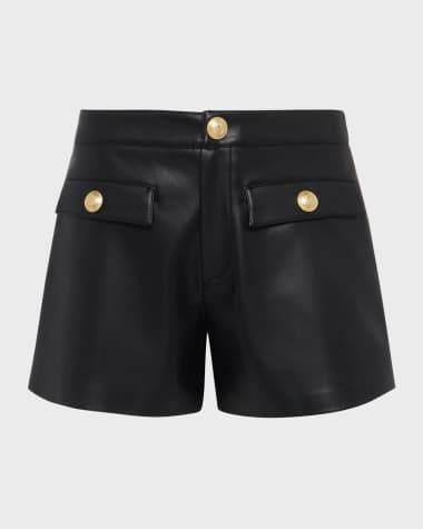 L'Agence Dionne Faux Leather Shorts